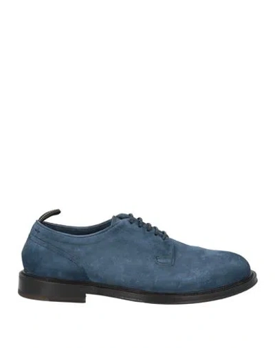 Fabi Man Lace-up Shoes Slate Blue Size 9 Leather