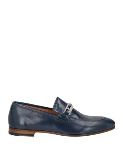 Fabi Man Loafers Blue Size 9 Leather In Brown