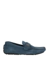 Fabi Man Loafers Deep Teal Size 8 Leather In Blue