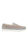 Fabi Man Loafers Grey Size 9 Leather In Multi