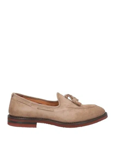 Fabi Man Loafers Khaki Size 12 Soft Leather In Beige
