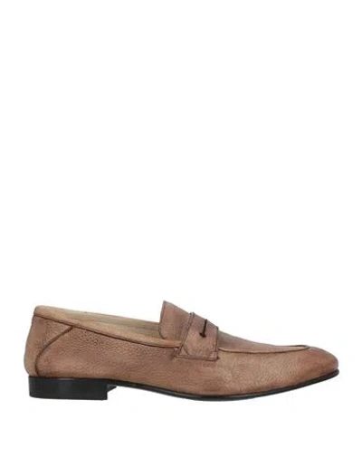 Fabi Man Loafers Light Brown Size 7 Leather