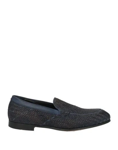 Fabi Man Loafers Navy Size 7 Leather In Animal Print