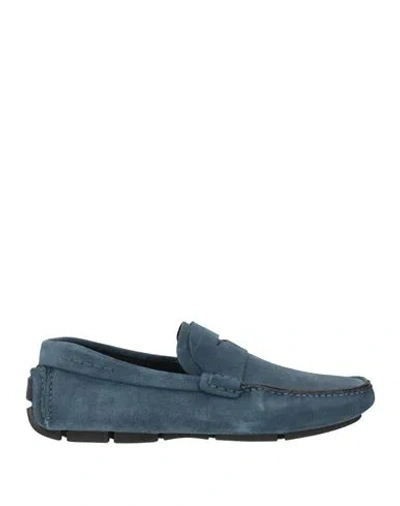 Fabi Man Loafers Navy Size 9.5 Leather In Blue