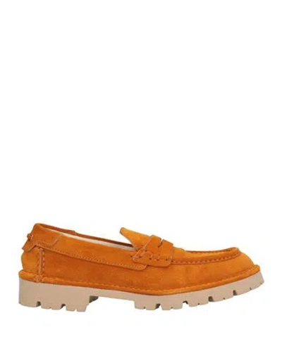 Fabi Man Loafers Orange Size 9.5 Soft Leather