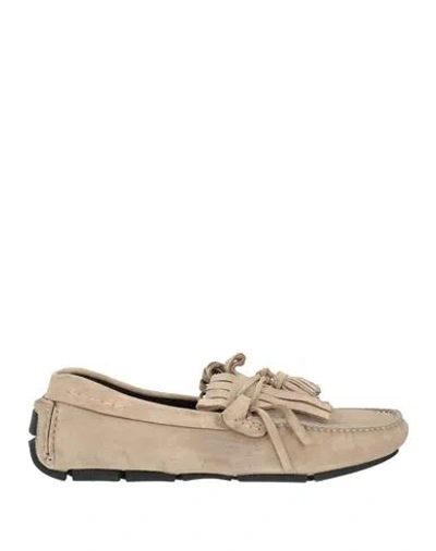Fabi Man Loafers Sand Size 9.5 Leather In Beige