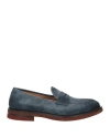 Fabi Man Loafers Slate Blue Size 11 Soft Leather In Blue