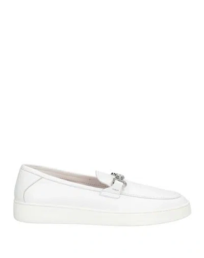 Fabi Man Loafers White Size 8 Leather