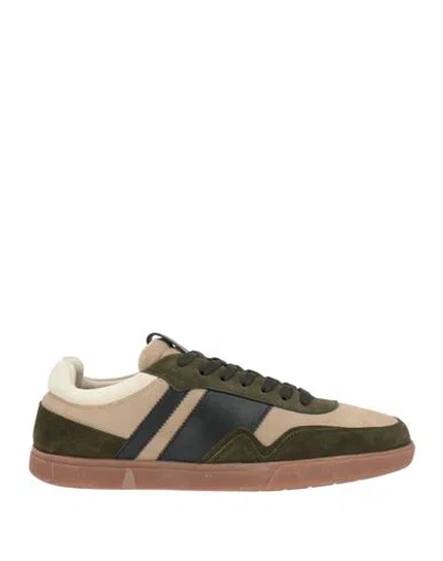 Fabi Man Sneakers Military Green Size 9 Leather In Multi
