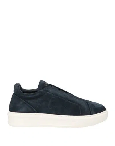 Fabi Man Sneakers Navy Size 8 Leather In Blue
