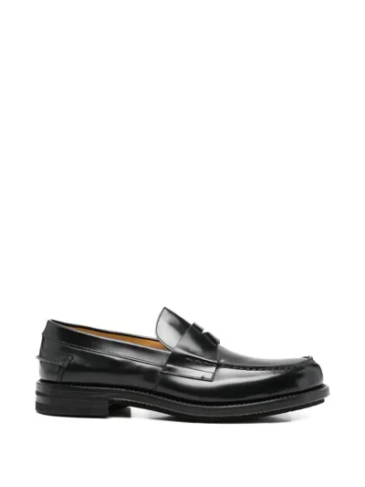 Fabi Leather Loafers In Black