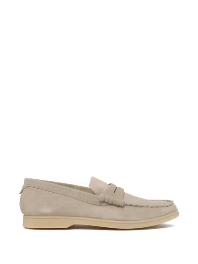 Fabi Penny-slot Loafers In Neutral