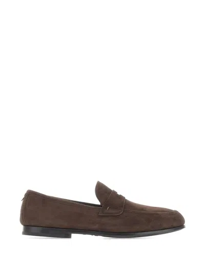 Fabi Penny-strap Loafers In Brown