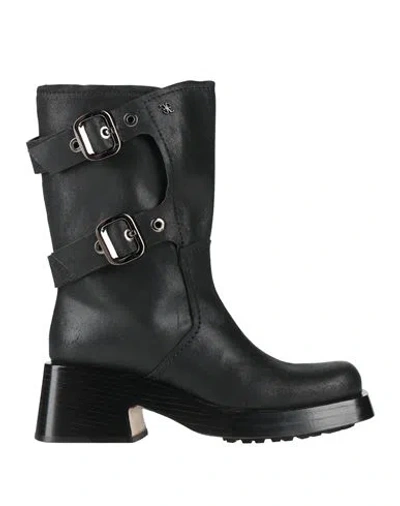 Fabi Woman Ankle Boots Black Size 8 Leather