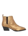 Fabi Woman Ankle Boots Gold Size 6 Textile Fibers In Gold