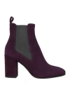 Fabi Woman Ankle Boots Purple Size 8 Leather In Purple