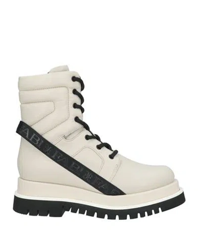 Fabi Woman Ankle Boots White Size 6.5 Leather