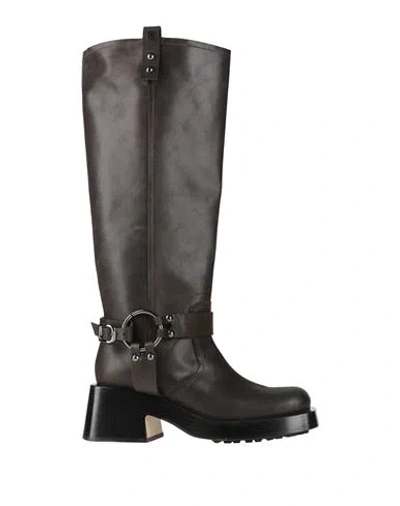 Fabi Woman Boot Dark Brown Size 8 Leather
