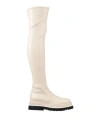 Fabi Woman Boot White Size 8 Leather In Neutral