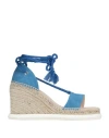 Fabi Woman Espadrilles Azure Size 8 Soft Leather In Blue