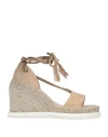 Fabi Woman Espadrilles Beige Size 11 Soft Leather