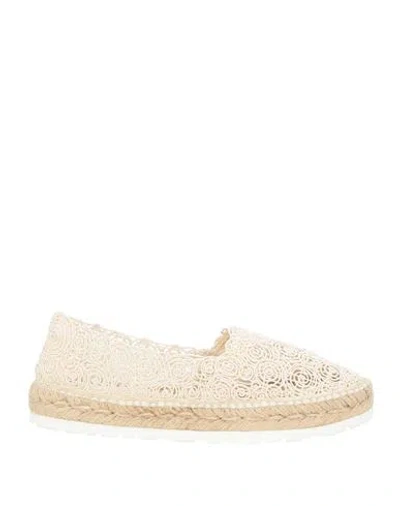 Fabi Woman Espadrilles Cream Size 9 Textile Fibers In Neutral