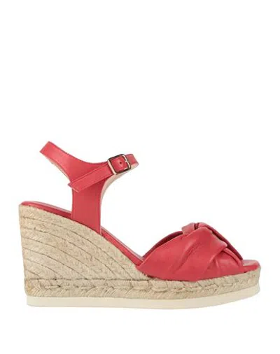 Fabi Woman Espadrilles Red Size 6 Leather