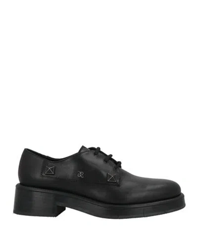 Fabi Woman Lace-up Shoes Black Size 11 Leather