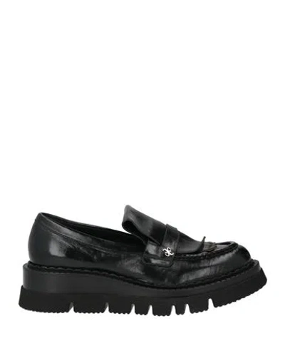 Fabi Woman Loafers Black Size 9 Leather