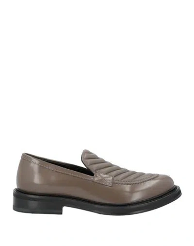 Fabi Woman Loafers Dove Grey Size 6.5 Leather In Brown