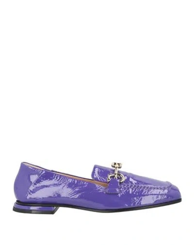 Fabi Woman Loafers Purple Size 8 Leather
