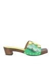 Fabi Woman Mules & Clogs Emerald Green Size 8 Leather