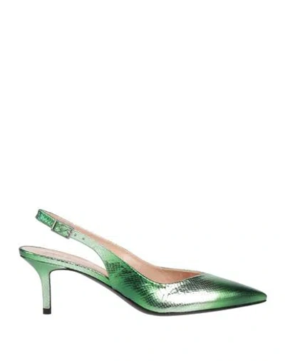 Fabi Woman Pumps Green Size 7 Leather