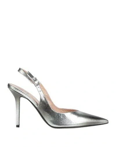 Fabi Woman Pumps Silver Size 9 Leather
