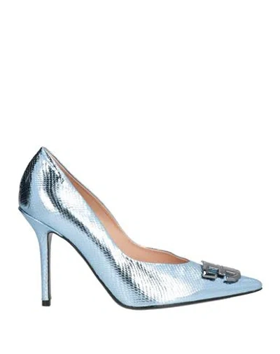 Fabi Woman Pumps Sky Blue Size 7 Leather