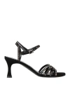 Fabi Woman Sandals Black Size 8 Leather In Black