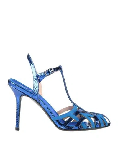 Fabi Woman Sandals Blue Size 8 Leather