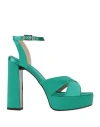 Fabi Woman Sandals Emerald Green Size 7 Textile Fibers