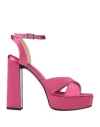 Fabi Woman Sandals Fuchsia Size 8 Textile Fibers In Pink