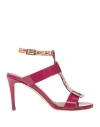 Fabi Woman Sandals Garnet Size 8 Leather In Red