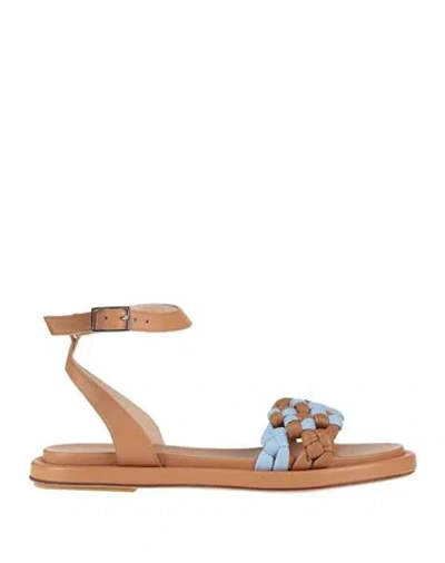 Fabi Woman Sandals Light Brown Size 9 Leather In Nude