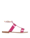Fabi Woman Sandals Magenta Size 10 Soft Leather In Magenta