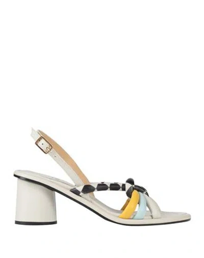 Fabi Woman Sandals Off White Size 6.5 Leather