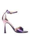 Fabi Woman Sandals Purple Size 8 Leather In Purple