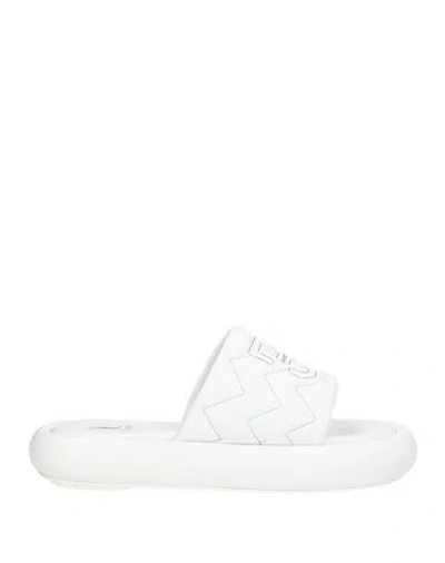 Fabi Woman Sandals White Size 10 Leather In Multi