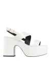Fabi Woman Sandals White Size 7 Leather In White