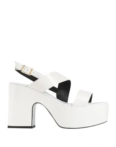 Fabi Woman Sandals White Size 7 Leather