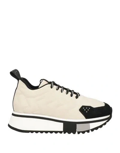 Fabi Woman Sneakers Beige Size 7 Leather, Textile Fibers In Beige