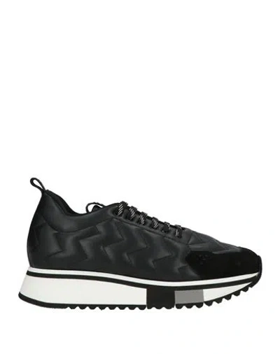 Fabi Woman Sneakers Black Size 9 Leather, Textile Fibers In Multi