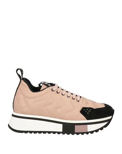 Fabi Woman Sneakers Camel Size 6 Leather, Textile Fibers In Beige